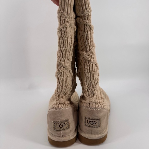 Ugg Classic Argyle Knit Camel Boots Womens Size 9 - Picture 8 of 11